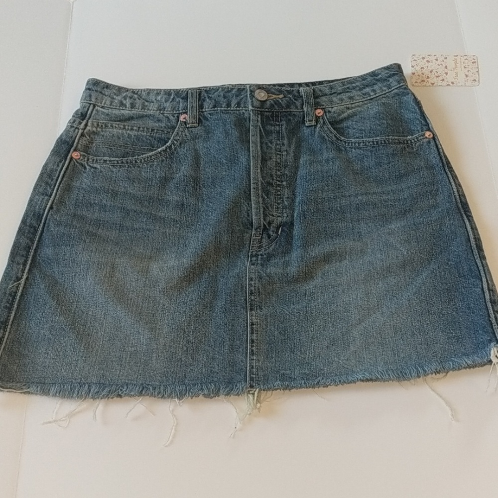 NWT Free People  Rugged Blue denim skirt, 30